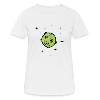 planet - Frauen T-Shirt atmungsaktiv - Weiß - Vorne - AI Model Female 172 dark (172cm)