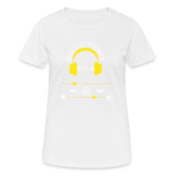 Music is therapy - Women's Breathable T-Shirt - white - Front - AI Model Female 172 dark (172cm)