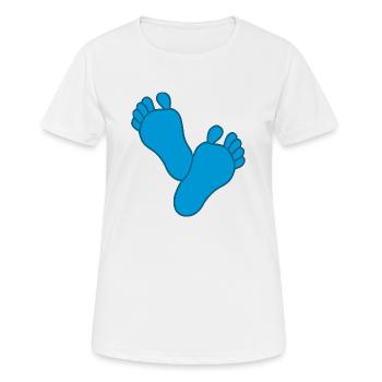 Bébé Pieds Garçon - T-shirt respirant Femme - blanc - Devant - AI Model Female 172 dark (172cm)