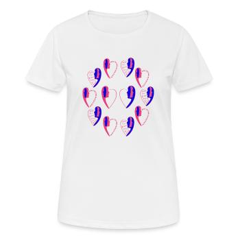 Broche d'amour. - T-shirt respirant Femme - blanc - Devant - AI Model Female 172 dark (172cm)