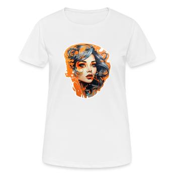 Fussballfan oranije 50er Jahre - Frauen T-Shirt atmungsaktiv - Weiß - Vorne - AI Model Female 172 dark (172cm)