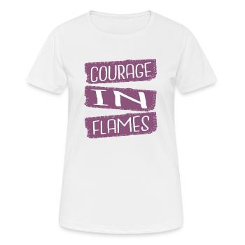 Idée présente Vivre avec audace Vaincre ses peurs - T-shirt respirant Femme - blanc - Devant - AI Model Female 172 dark (172cm)