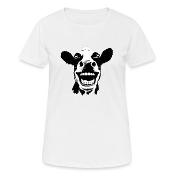 | Vache sauvage - T-shirt respirant Femme - blanc - Devant - AI Model Female 172 dark (172cm)