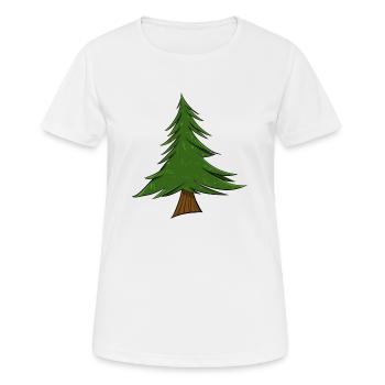 Sapin | Sapin de Noël | Pin - T-shirt respirant Femme - blanc - Devant - AI Model Female 172 dark (172cm)