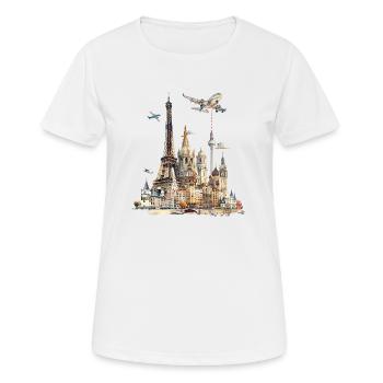 Jedes Wahrzeichen hat seine eigene Geschichte - Frauen T-Shirt atmungsaktiv - Weiß - Vorne - AI Model Female 172 dark (172cm)