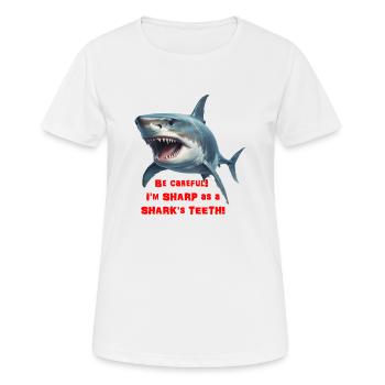 Scharf wie ein Hai - Frauen T-Shirt atmungsaktiv - Weiß - Vorne - AI Model Female 172 dark (172cm)
