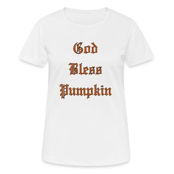 GodBlessPumpkin - Women's Breathable T-Shirt - white - Front - AI Model Female 172 dark (172cm)