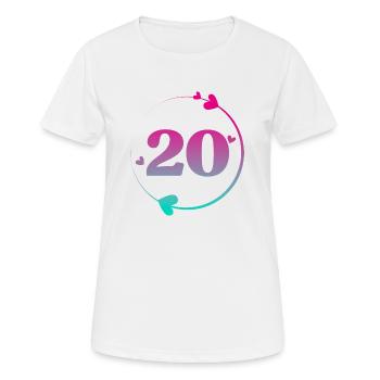 20th Birthday Colorful Heart Circle - Women's Breathable T-Shirt - white - Front - AI Model Female 172 dark (172cm)