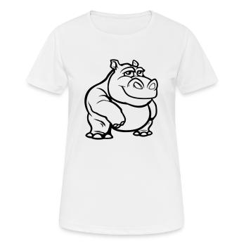 nilpferd - Frauen T-Shirt atmungsaktiv - Weiß - Vorne - AI Model Female 172 dark (172cm)