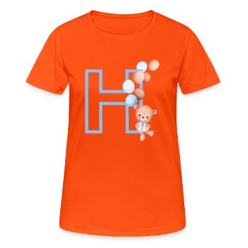 Letter h blue bear - Women's Breathable T-Shirt - neon orange - Front - AI Model Female 172 dark (172cm)