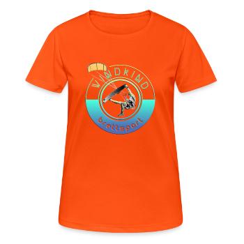 Kitesurfer Windkind - Frauen T-Shirt atmungsaktiv - Neonorange - Vorne - AI Model Female 172 dark (172cm)
