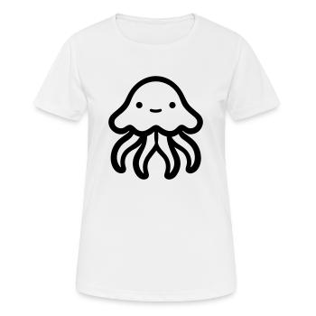 Qualle - Frauen T-Shirt atmungsaktiv - Weiß - Vorne - AI Model Female 172 dark (172cm)
