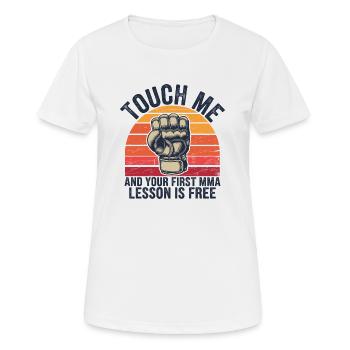 Selbstbewusst und kämpferisch - Frauen T-Shirt atmungsaktiv - Weiß - Vorne - AI Model Female 172 dark (172cm)