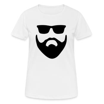 Bart Gesicht Vektor - Frauen T-Shirt atmungsaktiv - Weiß - Vorne - AI Model Female 172 dark (172cm)