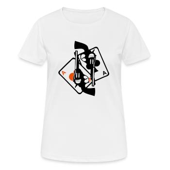 pistolet flingue revolver arme poker as - T-shirt respirant Femme - blanc - Devant - AI Model Female 172 dark (172cm)