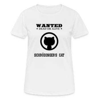 WANTED - Schrödinger's Cat - T-shirt respirant Femme - blanc - Devant - AI Model Female 172 dark (172cm)