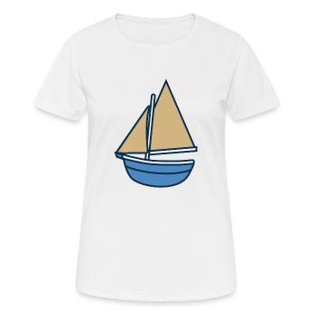 Segelboot - Frauen T-Shirt atmungsaktiv - Weiß - Vorne - AI Model Female 172 dark (172cm)