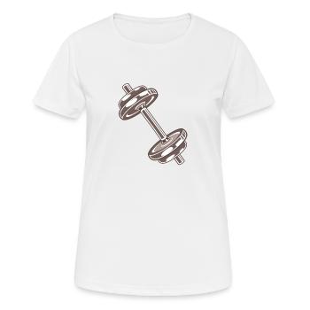 dumbbell - Women's Breathable T-Shirt - white - Front - AI Model Female 172 dark (172cm)