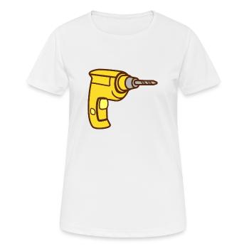 drilling machine - Women's Breathable T-Shirt - white - Front - AI Model Female 172 dark (172cm)