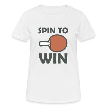 Table tennis racket Spin to Win - Women's Breathable T-Shirt - white - Front - AI Model Female 172 dark (172cm)