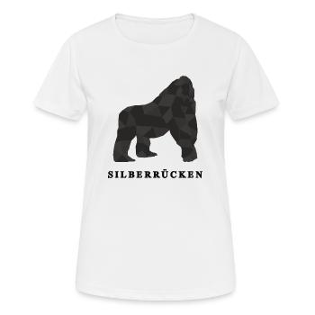Silberrücken | Gorilla - Frauen T-Shirt atmungsaktiv - Weiß - Vorne - AI Model Female 172 dark (172cm)