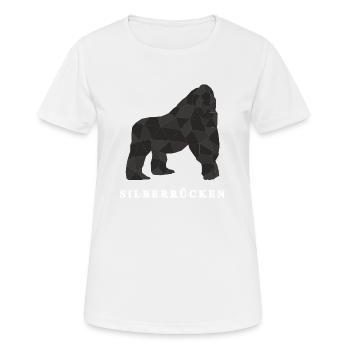 Silberrücken | Gorilla - Frauen T-Shirt atmungsaktiv - Weiß - Vorne - AI Model Female 172 dark (172cm)
