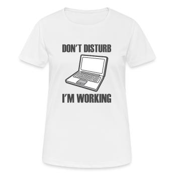 Laptop dont disturb in working - Women's Breathable T-Shirt - white - Front - AI Model Female 172 dark (172cm)