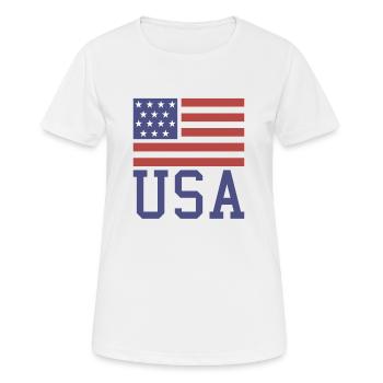 Flag USA - Women's Breathable T-Shirt - white - Front - AI Model Female 172 dark (172cm)