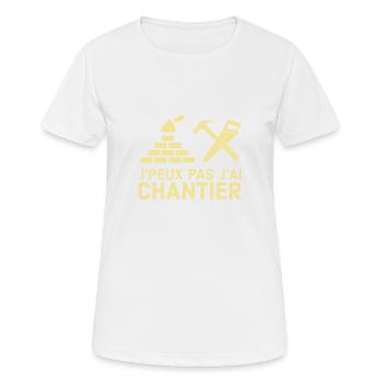 Chantier - T-shirt respirant Femme - blanc - Devant - AI Model Female 172 dark (172cm)