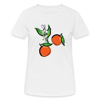 Mandarin Orange Früchte - Frauen T-Shirt atmungsaktiv - Weiß - Vorne - AI Model Female 172 dark (172cm)