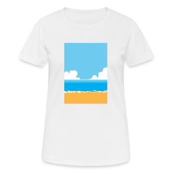 Strand - Frauen T-Shirt atmungsaktiv - Weiß - Vorne - AI Model Female 172 dark (172cm)