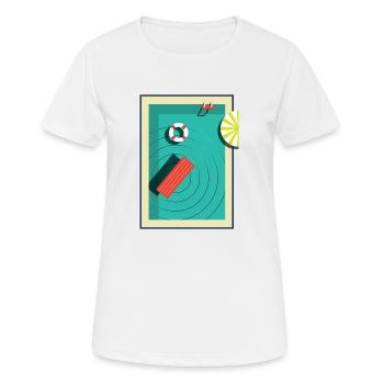 Pool in summer - Women's Breathable T-Shirt - white - Front - AI Model Female 172 dark (172cm)