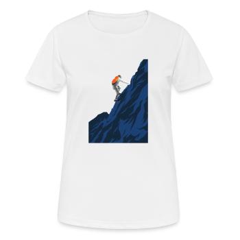 Alpiniste sur la montagne - T-shirt respirant Femme - blanc - Devant - AI Model Female 172 dark (172cm)