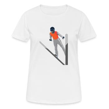 Skispringer - Frauen T-Shirt atmungsaktiv - Weiß - Vorne - AI Model Female 172 dark (172cm)