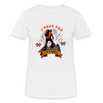 J'peux pas j'ai rando - T-shirt respirant Femme - blanc - Devant - AI Model Female 172 dark (172cm)