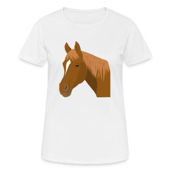 Cheval tête de cheval marron - T-shirt respirant Femme - blanc - Devant - AI Model Female 172 dark (172cm)