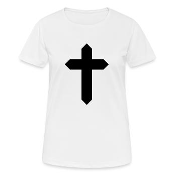 Kreuz Heilig - Frauen T-Shirt atmungsaktiv - Weiß - Vorne - AI Model Female 172 dark (172cm)