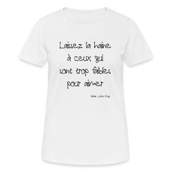 Citation Martin Luther King - T-shirt respirant Femme - blanc - Devant - AI Model Female 172 dark (172cm)