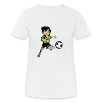 footballeuse - T-shirt respirant Femme - blanc - Devant - AI Model Female 172 dark (172cm)