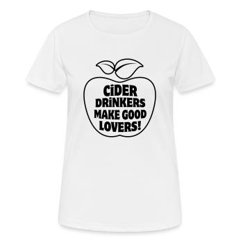 Les buveurs de cidre font de bons amants Apfelwein Cidre - T-shirt respirant Femme - blanc - Devant - AI Model Female 172 dark (172cm)