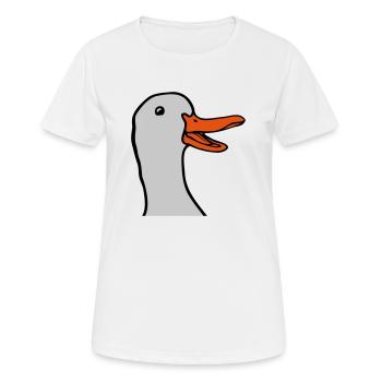 Kopf süße glückliche Gans - Frauen T-Shirt atmungsaktiv - Weiß - Vorne - AI Model Female 172 dark (172cm)