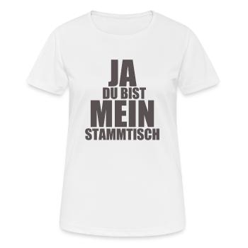 Stammtisch - Spruch - Frauen T-Shirt atmungsaktiv - Weiß - Vorne - AI Model Female 172 dark (172cm)
