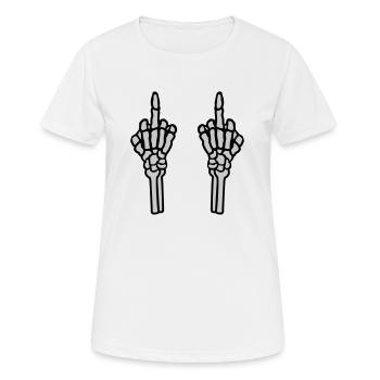 Os du majeur à 2 mains - T-shirt respirant Femme - blanc - Devant - AI Model Female 172 dark (172cm)