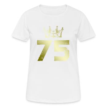 75 Number crown - Women's Breathable T-Shirt - white - Front - AI Model Female 172 dark (172cm)