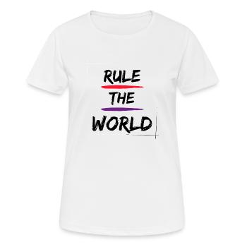 Rule the World - Frauen T-Shirt atmungsaktiv - Weiß - Vorne - AI Model Female 172 dark (172cm)