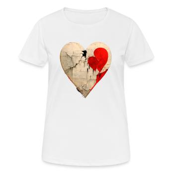 CŒUR BRISÉ - T-shirt respirant Femme - blanc - Devant - AI Model Female 172 dark (172cm)