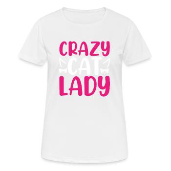 Crazy Cat Lady Drôle de chat Lover Girl - T-shirt respirant Femme - blanc - Devant - AI Model Female 172 dark (172cm)