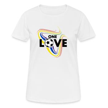 one love Football Pride - Women's Breathable T-Shirt - white - Front - AI Model Female 172 dark (172cm)