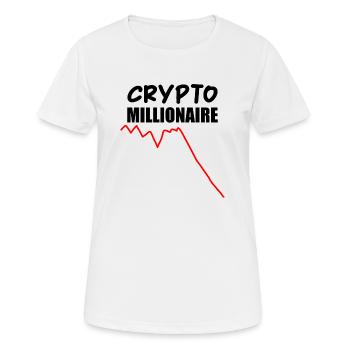 Crypto Millionaire Loading Shirt Funny Bitcoin Eth - Women's Breathable T-Shirt - white - Front - AI Model Female 172 dark (172cm)