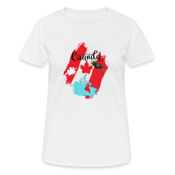 Canada, feuille d’érable. - T-shirt respirant Femme - blanc - Devant - AI Model Female 172 dark (172cm)